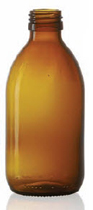 300 ml siroopfles, amber, type 3 geblazen glas